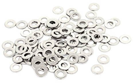 uxcell M3x6mmx0.5mm Stainless Steel Round Flat Washer for Bolt Screw 100Pcs