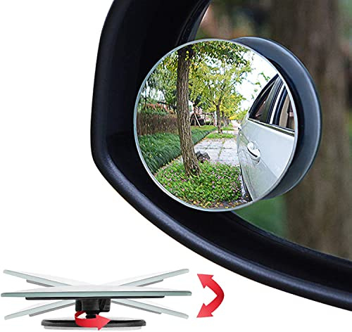 Ampper Punktblind Spegel, 5 cm Rund HD Konvex Glas Konvex Backspegel, Paket med 2