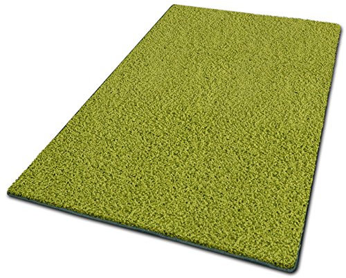 casa pura Teppich Wohnzimmer Grün Flauschiger Teppich 80x150cm Läufer, weicher Wohnteppich Deko für Schlafzimmer, Kinderzimmer, Flur mit antirutsch Unterseite, Shaggy Hochfloor Barcelona