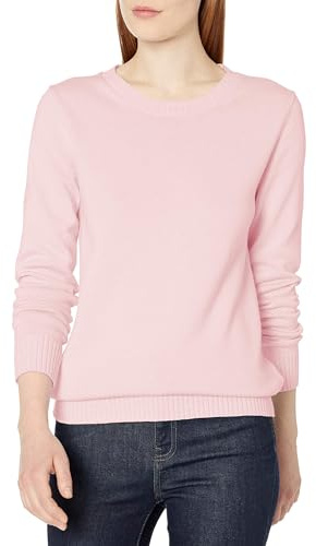 Amazon Essentials Jersey en Algodón de Cuello Redondo (Disponible en Tallas Grandes) Mujer, Rosa Claro, XXL