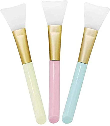 3 pennelli per maschera facciale in silicone, 3 pezzi di raschietti cosmetici in silicone senza peli, applicatore per maschere facciali, maschere per occhi, siero o strumento per il trucco fai da te