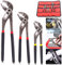 Keadic 3Pcs Water Pump Pliers,Wide Jaw Capacity,Tongue and Groove Joint Pliers, Fine Adjustment by Button Push,Quick Change Adjustable Plumbing Grips and Slip Joint Plier Set(8/10/12In Groove Plier)