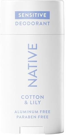 Native Sensitive Deodorant Contains Naturally Derived Ingredients, 72 Hour Odor Control | Deodorant for Women & Men, Aluminum Free with Baking Soda, Coconut Oil and Shea Butter, Cotton & Lily