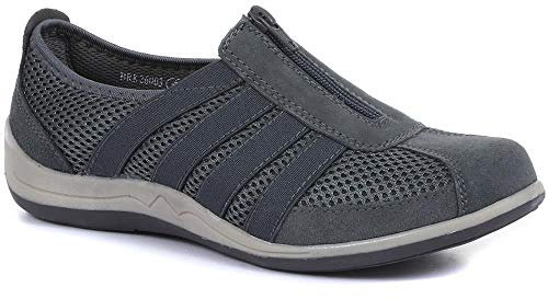 Casual Zip Up Trainers - Grey Size 6