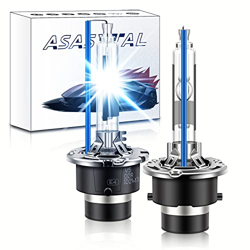Asasytal D2R Ampoules Xénon 35W 8000K Blanc Bleuté Froid Kit de Rénovation de Lampes HID Bright Light, pour la Mise à Niveau des Ampoules Xénon d'origine, Base en Acier Inoxydable Durable,1 Paire