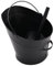 SWL Traditional Coal Bucket & Shovel – Black Galvanised Steel Fireplace Scuttle | Oval Shape with Powder-Coated Finish | Durable Storage for Coal, Logs & Kindling