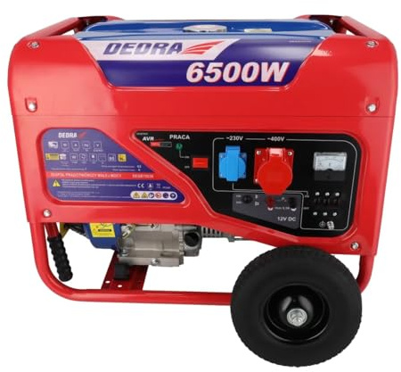 Stromgenerator, Stromaggregat DEDRA max. Leistung 6,5kW 6000W, 420cm³ Motor Kupfermotorwicklung, 1x400V, 1x230V Notstromversorgung, in Haushalten, Gärten, auf Campingplätzen oder für andere Arbeiten