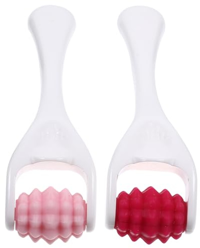 OSALADI Lot de 2 Rouleaux Faciaux en Silicone Réutilisables Mini Masseurs pour Massage des Yeux et Visage Outils de Soin pour Peau Sensible