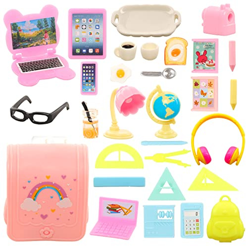 Miunana 30 Pcs Doll Accessories for 11.5 Inch 30cm Dolls, Dollhouse Playset
