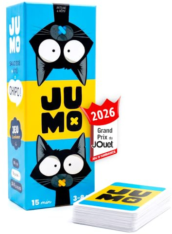 JUMO – Jeu de Société d’Ambiance – Grand Prix du Jouet 2026 – Drôle & Rapide – Association d’Idées & Rapidité – 3-8 Joueurs dès 10 ans – Cadeau Malin – par le créateur de Speed Bac – Jeu de Voyage