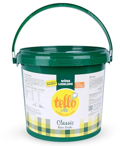 Tellofix Classic Klare Brühe 2kg - Vielseitige Gemüse Brühe -Universal-Würzmittel zum Verfeinern von Suppen - Kalorienarm, glutenfrei, lactosefrei & vegan - Keine Farb- oder Konservierungssstoffe