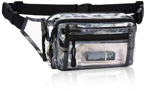 Durchsichtige Gürteltasche, 20cm/7,87 Zoll Wasserdicht PVC Bauchtasche Klein Durchsichtige Hüfttasche Mit Verstellbarem Riemen Sport Durchsichtige Tasche Für Damen Herren Reisen Strand Konzerte
