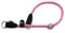 Aiminto Braided Rope Collar, Training Dog Collar, Round Martingale Collar, Slip Collar with Adjustable stopper and Slidable Stop Ring - Ideal for Medium Dogs (M(1/3) - 18 Long, Pink)