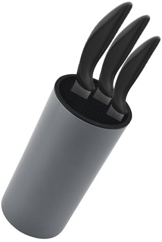 Universal Knife Holder,Knife Block Without Knives,Detachable Knife Holder,Knife Block Storage Holder for Protecingt Blade Space Saver,Space Saver Knife Storage Holder with Scissors Slot(Grey)
