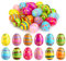 LIHAO 24 Stück Ostereier zum Befüllen Bunte Eier Ostern Easter Eggs Füllung Ostereierfarbe Überraschungsei für Kinder (4×6cm)