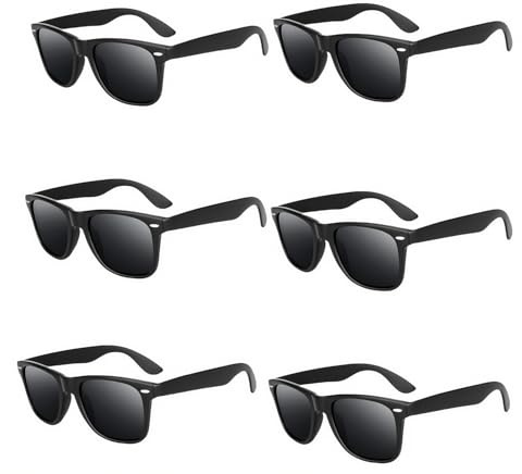 Heanvmyss Lunettes de Soleil Vintage,6 Pièces Lunettes de Soleil pour Homme Femme,Classics Sunglasses,Mode Rectangulaire Protection UV 400 pour Shopping Voyages Pêche