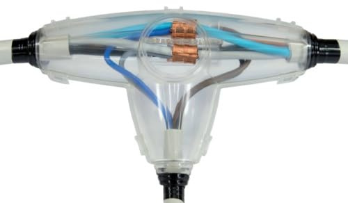 ViD Gießharz-Verbindungsmuffe T-Form 246x143x56mm | Kabel-Ø 10-25mm; für abgezweigte Verbindungen 5x 10mm²
