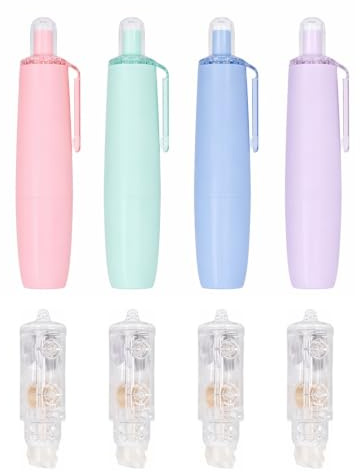 Kemay 4PCS Retractable Correction Tape Pen, 4 Color White Out Tape School