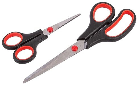 2pc Black Stainless Steel Scissors Set - Multi-Purpose Home Office Kitchen Paper Cutting Craft Sewing Shears - by Blackspur