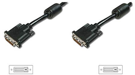 DIGITUS Cavo di collegamento DVI, DVI(24+1), 2x ferrite M/M, 2,0m, DVI-D Dual Link, nero