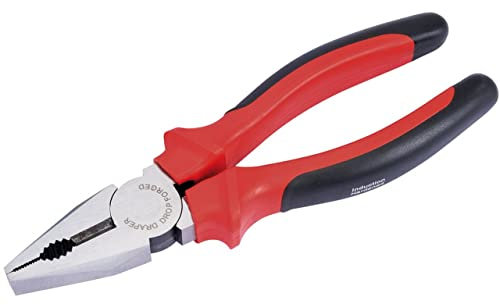 Draper Redline® 200mm Combination Plier | Soft Grip Hand Tools | Carbon Steel Tempered Tool | Hardened Jaws & Cutting Edges | 68279