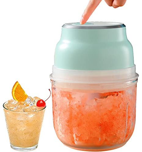 DYK&NX Eléctrica Máquinas para Hacer Hielo, Picadora Recargable USB, Picadora para Batidos, Mini Robot De Cocina, 300 ml Mini Picadora de Ajo, Cebolla, Chile