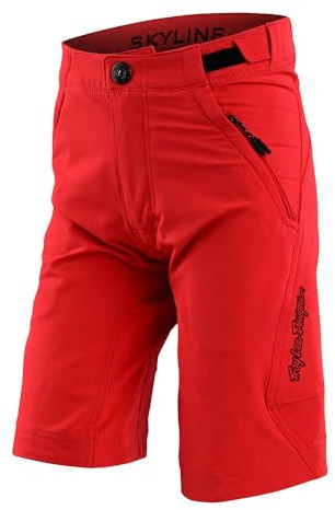 Troy Lee Designs Skyline Youth Mountain Bike Short Shell, Mono Fiery Red, 28