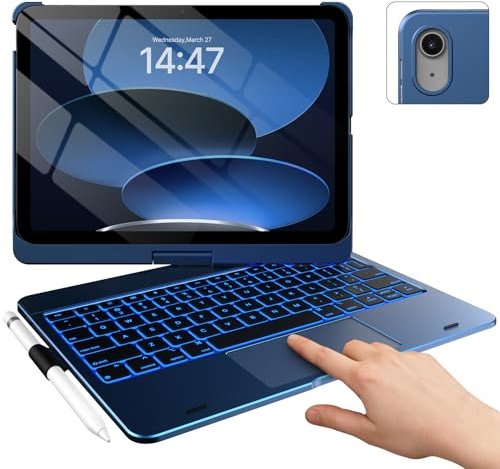 typecase Touch iPad A16 11th/10th Gen Case with Keyboard, 360° Rotating