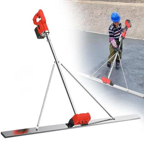 Battery-Operated Concrete Leveler Cordless Cement Screed, Lithium Battery Power Concrete Screed Vibratory Kit for Smooth Concrete Plane Finishing,1.5m/4.9ft