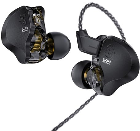 in Ear Monitor Headphones,CCZ DC02 In Ear Monitor Dual Magnetic Circuit DD Wired Earbuds ,Professional Hifi Earphone,Stereo Sound Gaming Earbud,IEM for Gaming,CCZ IEM Earphone for System(Black,No MIC)