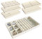 Gigtoop 6 Stück Schmucktablett 21 * 12.4cm, Stapelbar Schmuck Organizer,Schmuck Organizer,Schmuckeinsatz für Schubladen,Schmuckschatpfanne Aufbewahrung Schublade,Zum Aufbewahren und Präsentieren