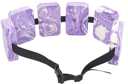 Schwimmgürtel, Eeinstellbare Schwimmhilfe mit 6 Blockelementen & Sicherheitsverschluss, Schwimmtrainer geeignet für 19-30 kg (Lila)