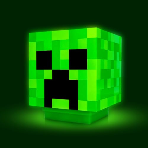 YANGUN Creeper Lampe, Creeper Licht mit Zombie-Sounds, 11 cm USB-Aufladung Grün 3D Cube Lampe, Gaming Zubehör Zimmer Deko, Tragbar Nachtlicht Geschenk für Kinder Erwachsener
