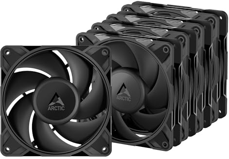 ARCTIC P12 Pro LN - 5-pack - Lågt brummande premiumfläkt, 120 mm PWM-fläkt, 450-2000 rpm, 0 rpm <5% PWM, fluiddynamiskt lager, 4-polig - Svart