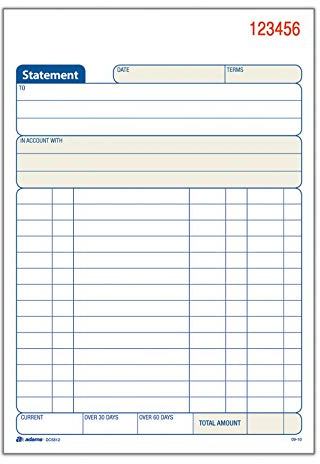 Tops Adams Statement Book, 2-Part Carbonless, White/Canary, 5-9/16 x 8-7/16 Inches, 50 Sets (DC5812)