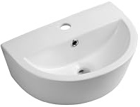Lavabo de cerámica curvado moderno para colgar en la pared del guardarropa