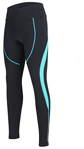 Women's Cycling Pants 3D Padded Compression Tight, Long Bike Bicycle Pants with Wide Waistband (Blue,M)