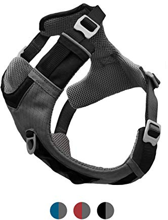 Kurgo Harnais pour Chiens Journey Air, pour la randonnée, Courir et Marcher Tous Les Jours, réfléchissant – Noir/Gris - Taille XL