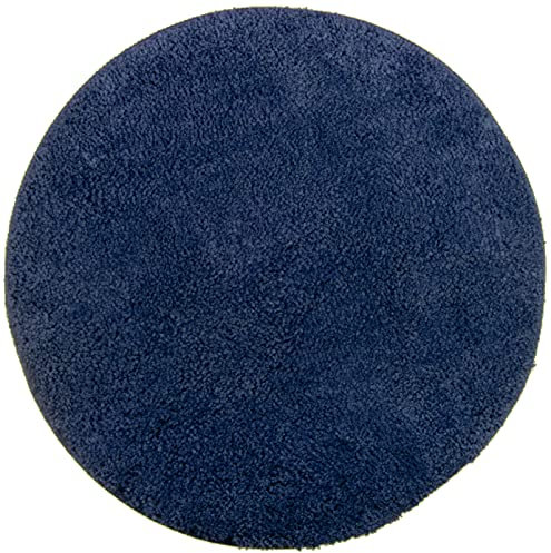 Brandsseller Badezimmerteppich Ø 60 cm Badvorleger Badematte Badteppich rund Chenille rutschfest saugstark maschinenwaschbar - Blau