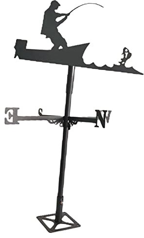 LJPZYOY Premium-Wetterfahne aus Metall – stilvolle Ergänzung für Ihren Außenbereich, Fischer