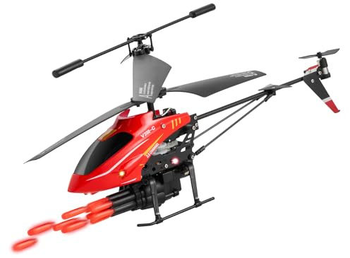 VEVOR Elicottero RC, Giocattoli Elicottero Radiocomandato Volante da 2,4 GHz 3,5 Canali con Modalità di Sparo, Mantenimento dell'Altitudine, Decollo/Atterraggio con un Solo Tasto e Luci a LED