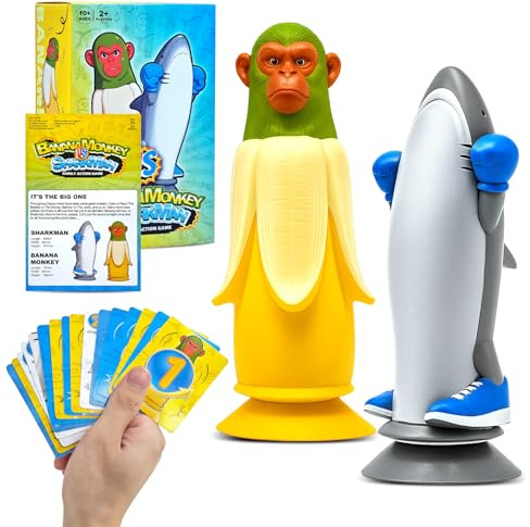 Ronronner Bananenaffen vs Haien, Italian Brainrot Figuren, Partyspiele mit 70 Epischen Challenges, Spiel des Jahres 2025 für 2-10 Personen, Familienfreundlich & Temporeich für Familien