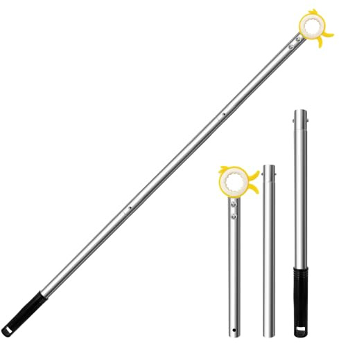 Fermaglia per finestra sul tetto con gancio da pesca, estensione della maniglia della finestra in acciaio inossidabile, barra telescopica per finestra sul tetto Velux, 92 cm, giallo