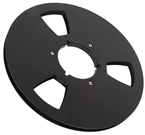 AKLOSIPY /4 10 Tum Tom Tejprulle för öppna Rullbandspelare - Aluminiumlegering, 3 Hål Nab Fläns, Ersättning för Högkvalitativt Ljud (Svart)