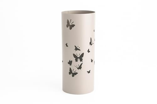 NORDIQ - Paraguero Metálico - Paragueros Modernos y Decorativos - Paragueros Originales para Entrada, Recibidor, Oficina o Comercio | Paragüero de Diseño Elegante y Funcional - Diseño Lineal - Beige