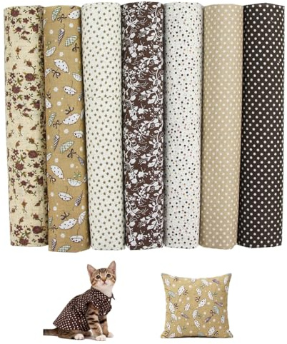 7er Set Baumwollstoff Stoffpakete 50x50cm, Stoffe zum Nähen, Patchwork Stoffe Paket, Teiliges Stoffreste Zum Basteln, 100 % Baumwolle für Puppenkleidung, Home Decor, Quilten