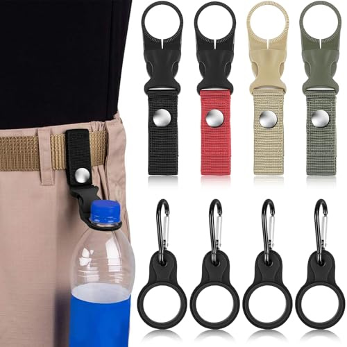 Cossaot 8 Pièces Couleurs mélangées Porte Bouteille Ceinture, Porte Gourde | Porte-Gourde de Ceinture, Clips Silicone Maintient la Bouteille à Portée de Main et Libère les Mains lors des Déplacements