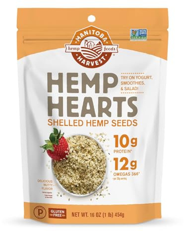 Manitoba Harvest Hemp Hearts Raw Shelled Hemp Seeds, Natural, 1 Pound - Packaging May Vary