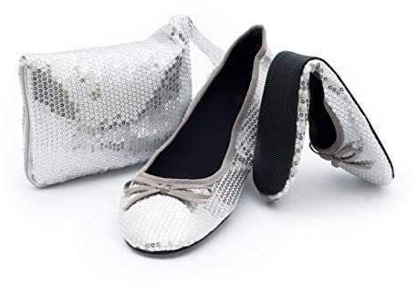 CATMOTION Zapatos cómodos Plegables en su Bolso, Bailarinas para Niñas, Bombas para después de la Fiesta, Zapatos de Bolsillo, Zapatillas de Ballet Plegables