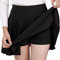 DJT Damen Mädchen Basic Solid Dehnbaren Informell Mini Skater Rock mit Shorts Schwarz X-Large